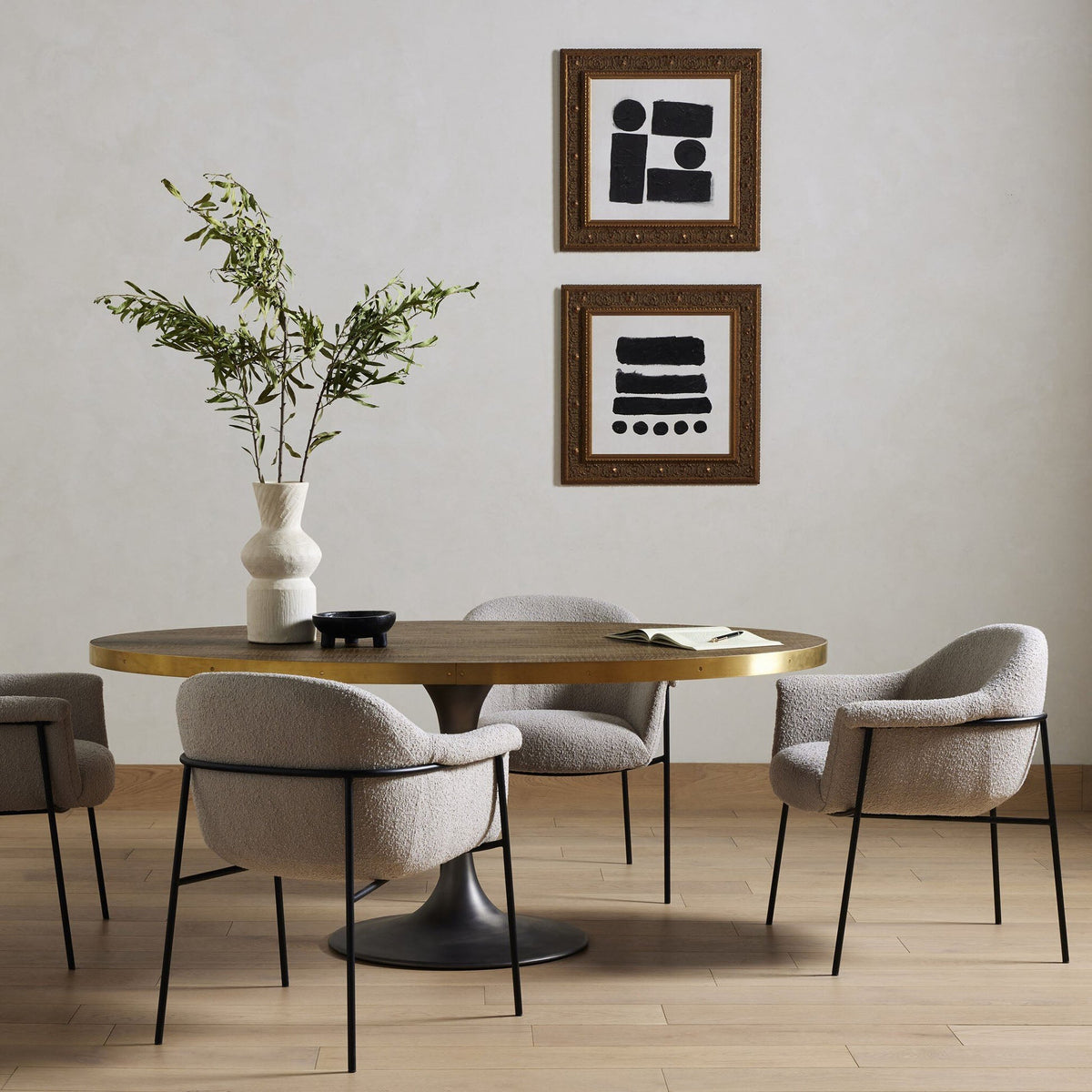 Evans Oval Dining Table - Reclaimed Burnt Oak