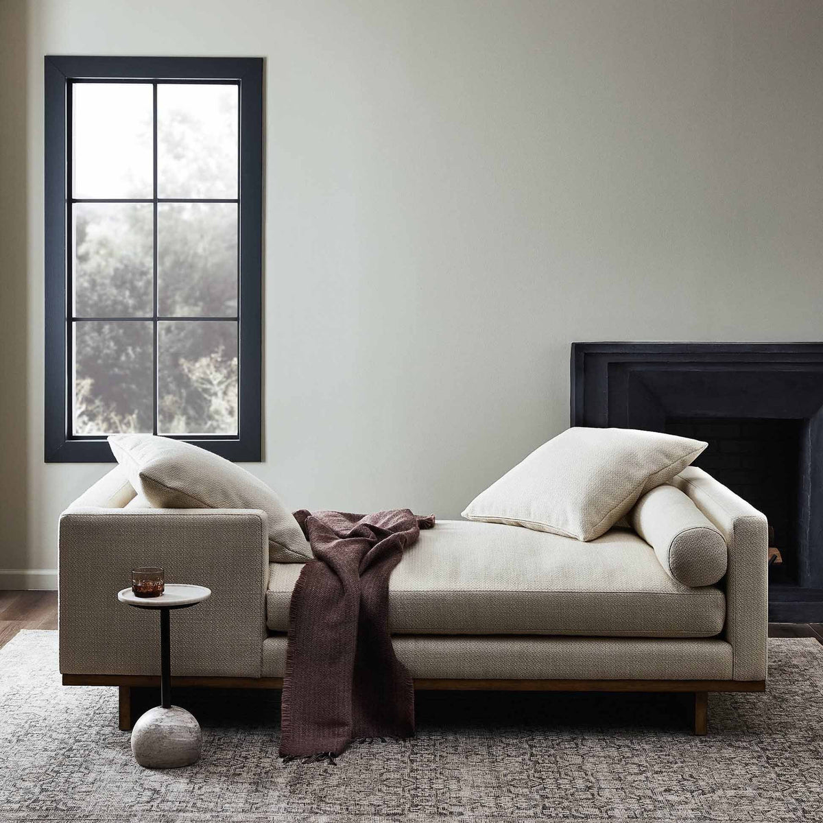 Everly Tete A Tete Chaise - Irving Taupe