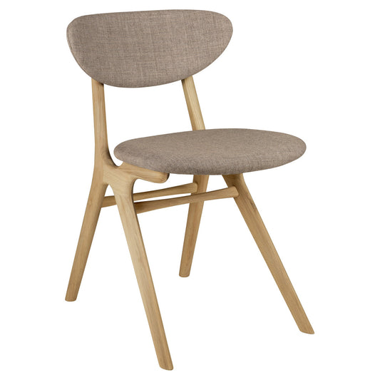 Eye Dining Chair - Warm Grey fabric, Oak