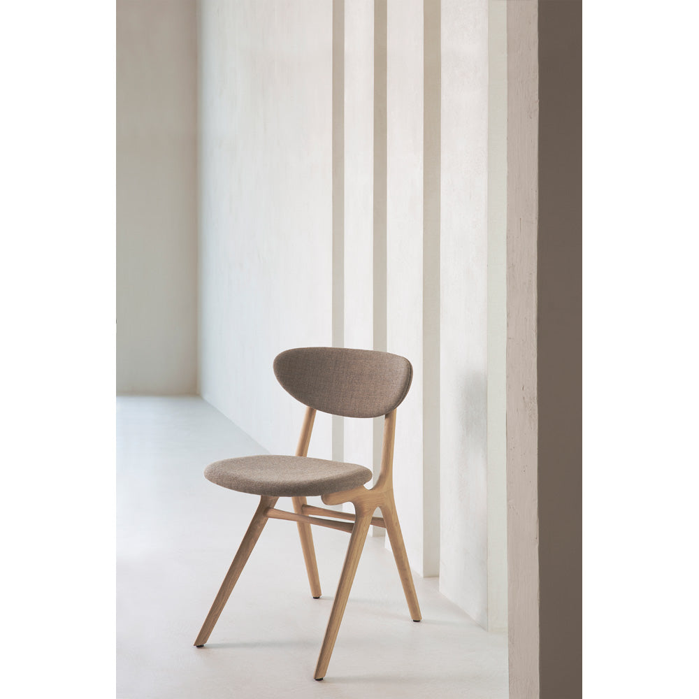 Eye Dining Chair - Warm Grey fabric, Oak