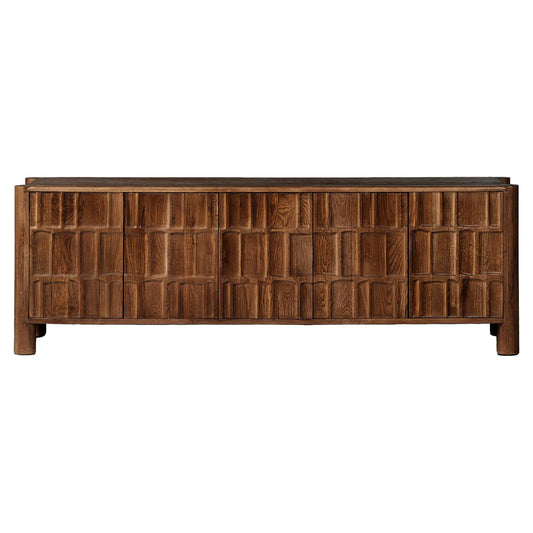 Ezri Media Console - Cocoa Oak