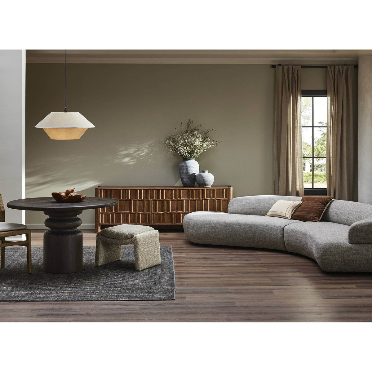 Ezri Media Console - Cocoa Oak