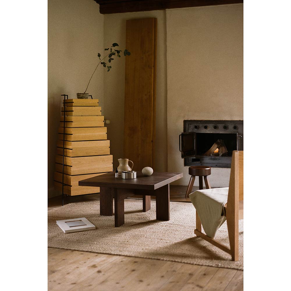 Farmhouse Coffee Table - Square, Dark Oak