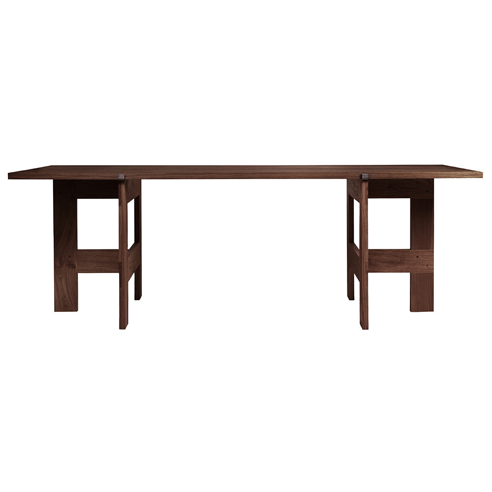 Farmhouse Trestle Table - Planks, Dark Oak