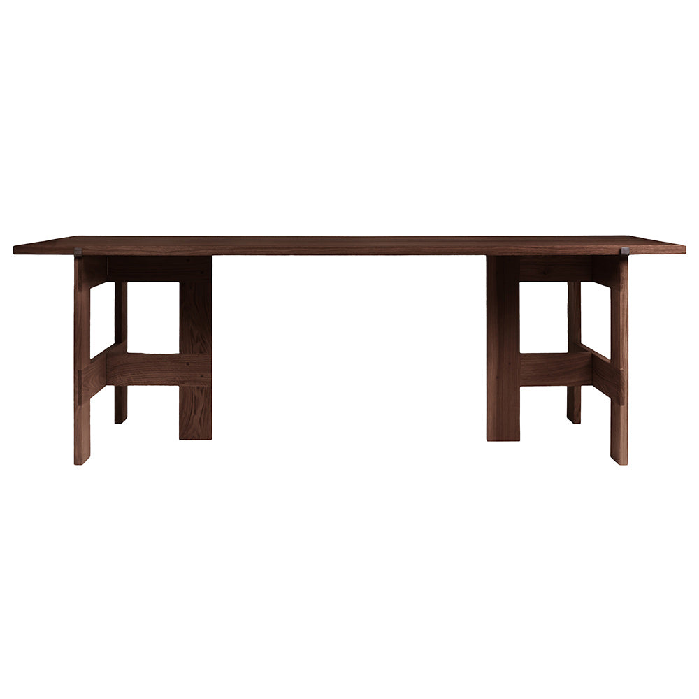 Farmhouse Trestle Table - Planks, Dark Oak