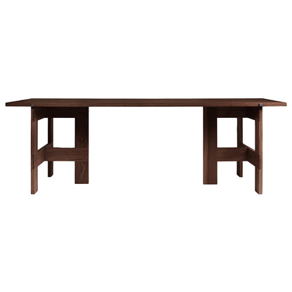 Farmhouse Trestle Table - Planks, Dark Oak