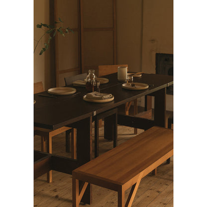 Farmhouse Trestle Table - Planks, Dark Oak
