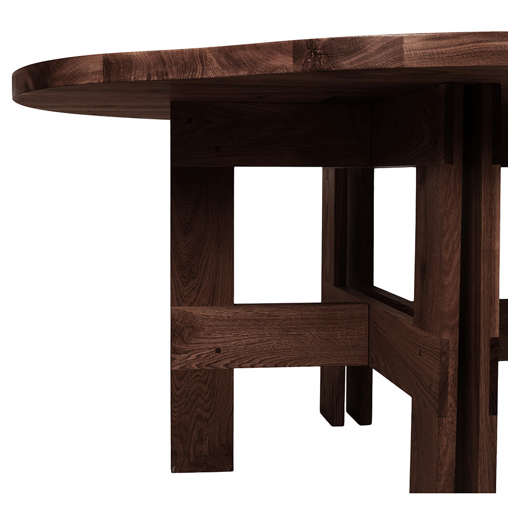 Farmhouse Trestle Table - Pond, Dark Oak