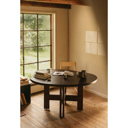 Farmhouse Trestle Table - Pond, Dark Oak