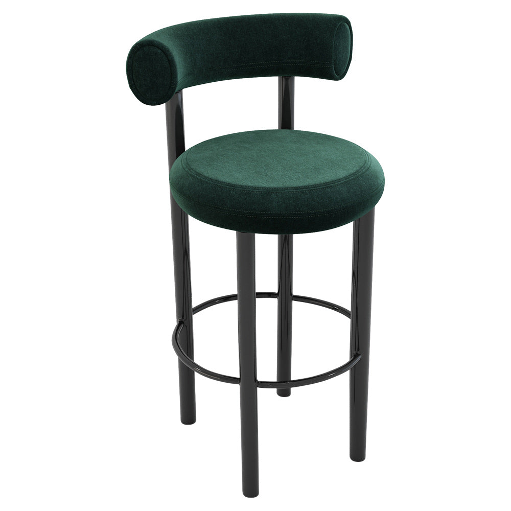 Fat Bar Counter Stool - Black Steel Base