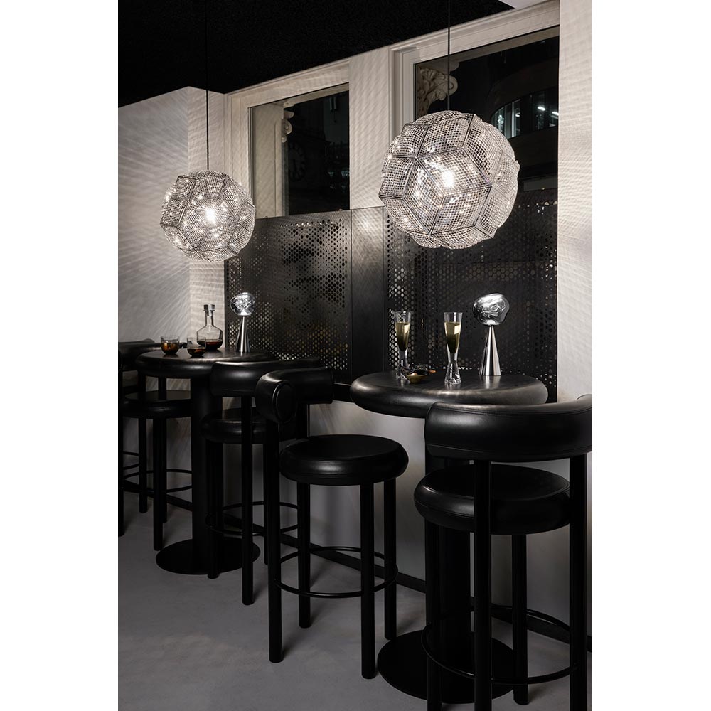 Fat Bar Counter Stool - Black Steel Base
