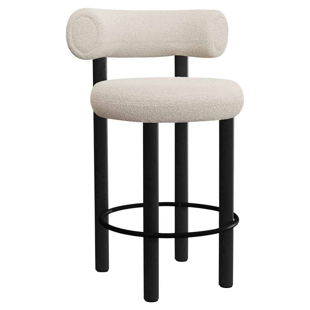 Fat Bar Counter Stool - Black Wood Base