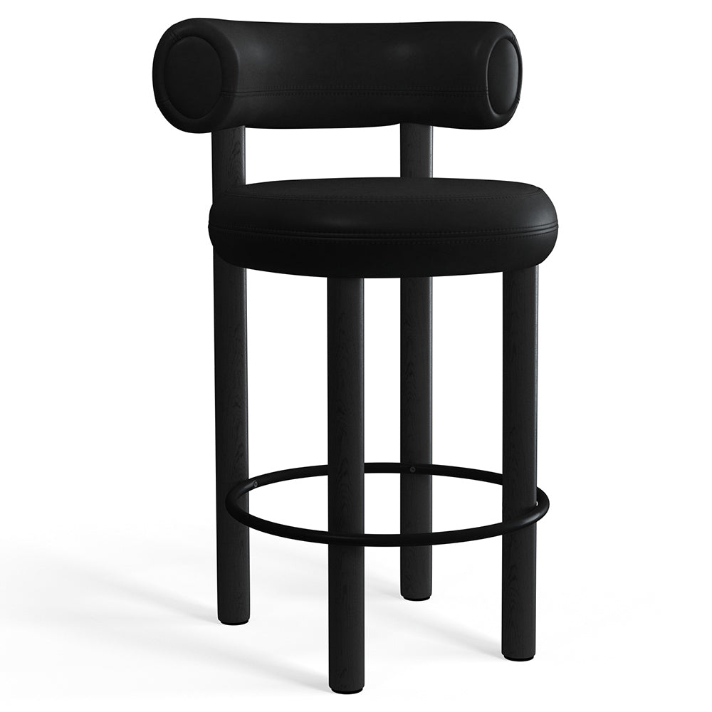 Fat Bar Counter Stool - Black Wood Base