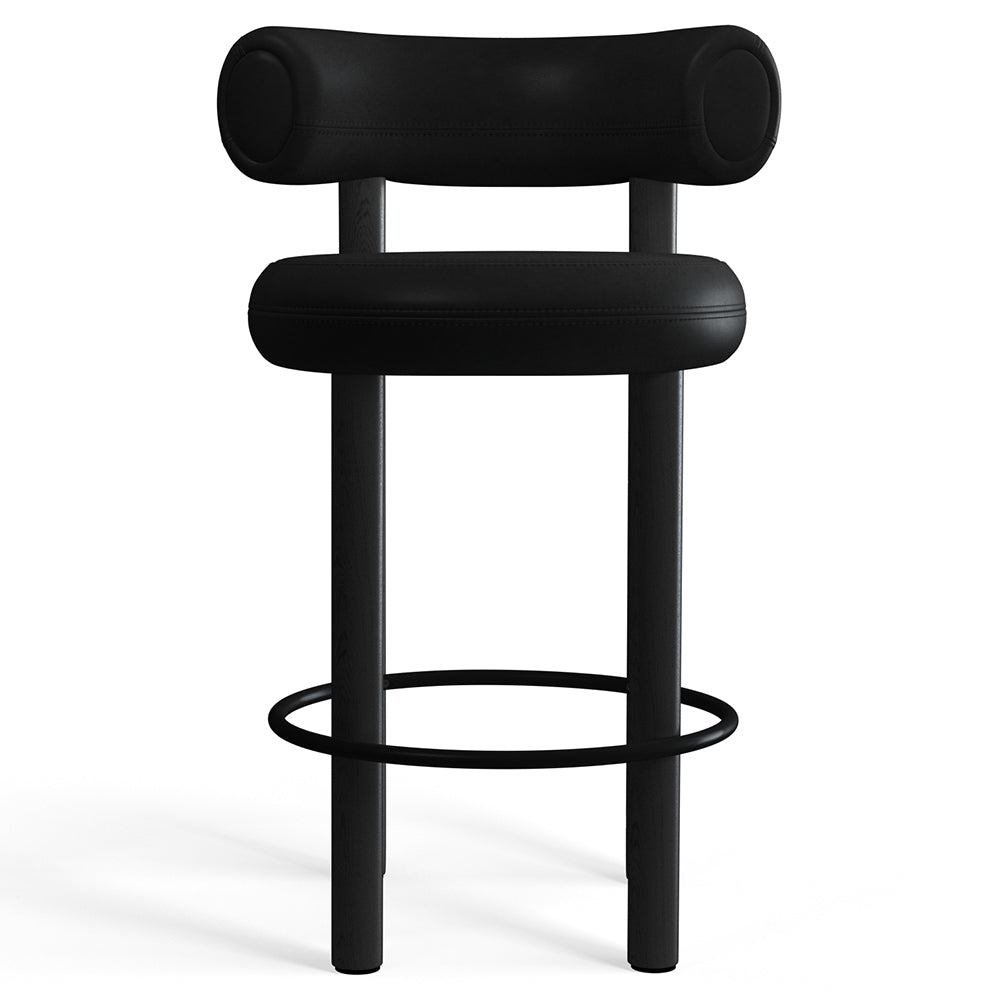 Fat Bar Counter Stool - Black Wood Base