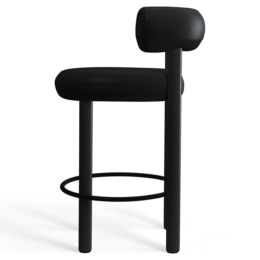 Fat Bar Counter Stool - Black Wood Base