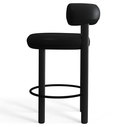 Fat Bar Counter Stool - Black Wood Base