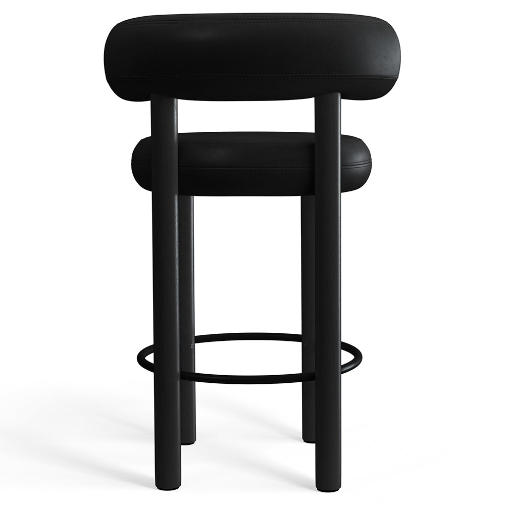 Fat Bar Counter Stool - Black Wood Base