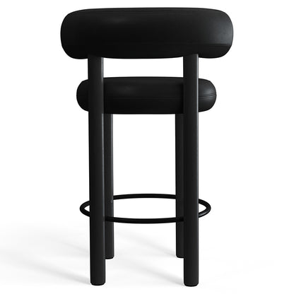 Fat Bar Counter Stool - Black Wood Base