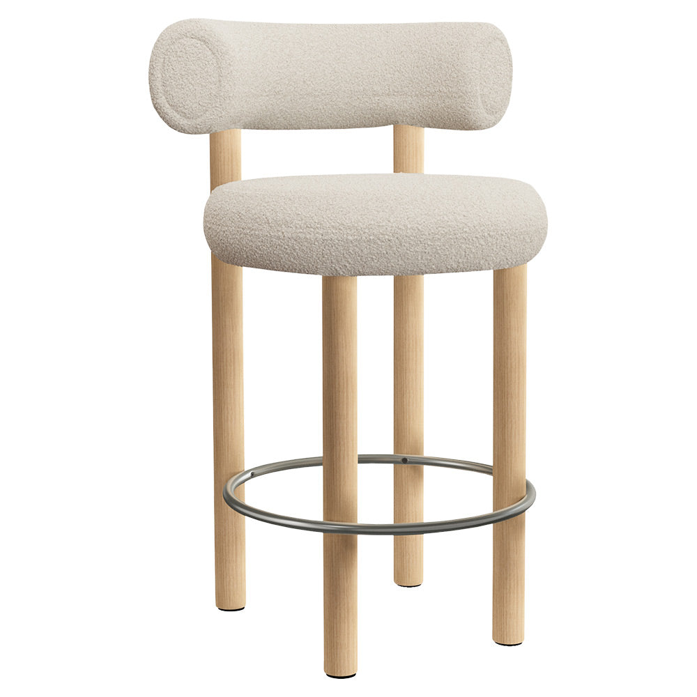 Fat Bar Counter Stool - Natural Wood Base