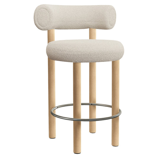 Fat Bar Counter Stool - Natural Wood Base