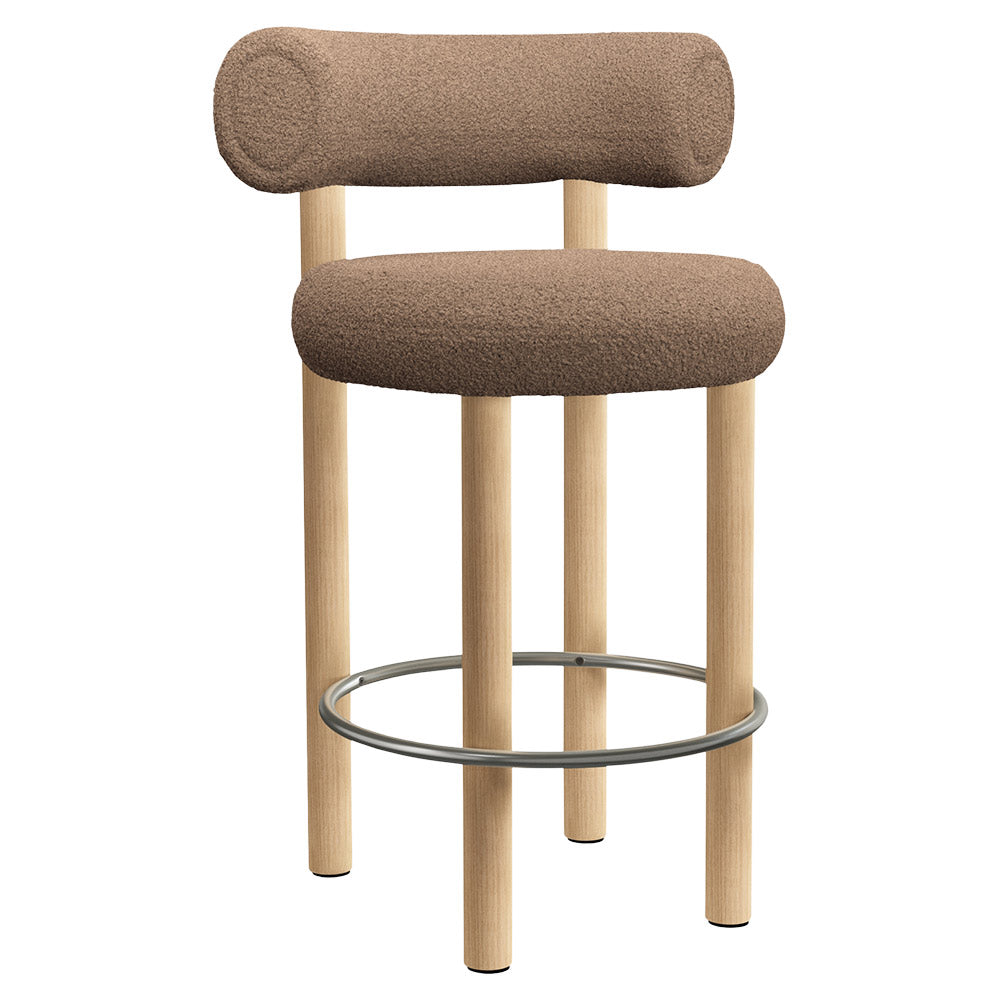 Fat Bar Counter Stool - Natural Wood Base