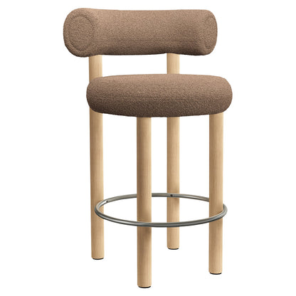 Fat Bar Counter Stool - Natural Wood Base