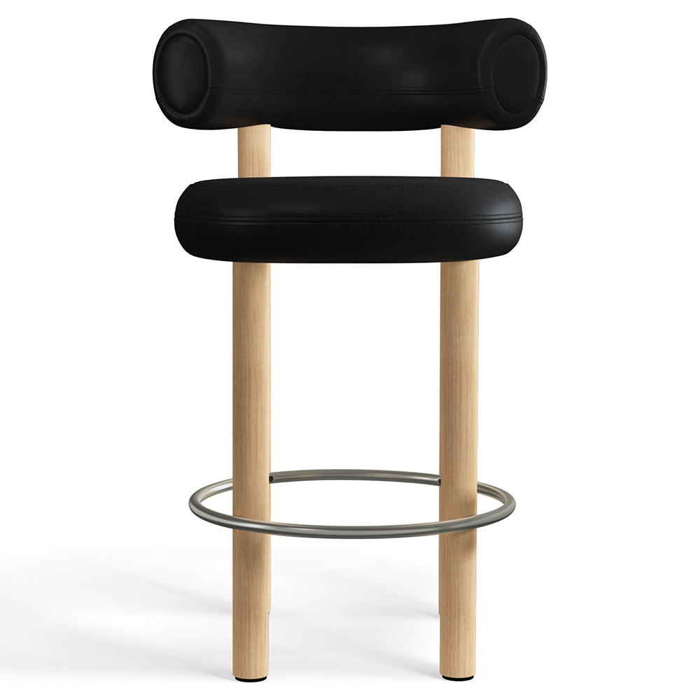 Fat Bar Counter Stool - Natural Wood Base