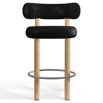 Fat Bar Counter Stool - Natural Wood Base