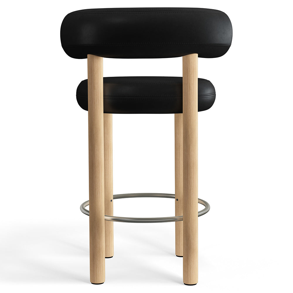 Fat Bar Counter Stool - Natural Wood Base