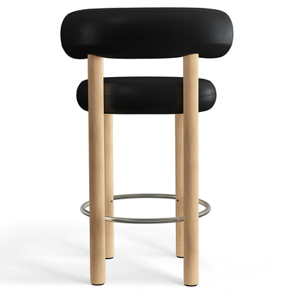 Fat Bar Counter Stool - Natural Wood Base