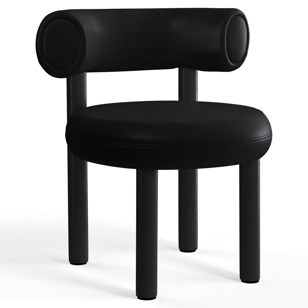 Fat Dining Chair - Black Wood Base