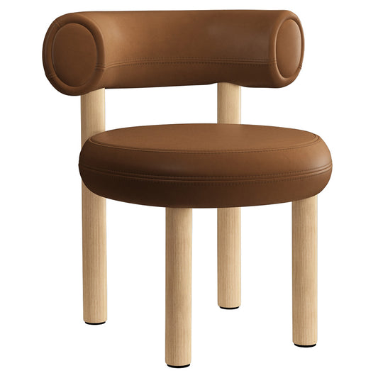 Fat Dining Chair - Natural Wood Base