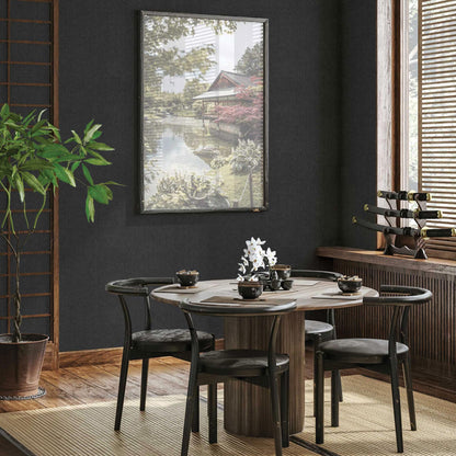 Fine Boxweave Paperweave Wallpaper - Matte Black