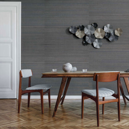 Fine Weave Abaca Grasscloth Wallpaper - Deep Midnight Sky