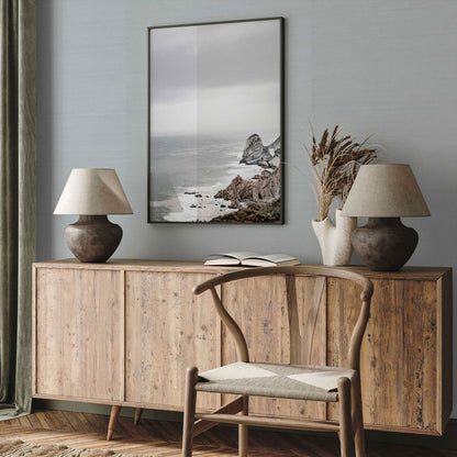 Fine Weave Abaca Grasscloth Wallpaper - Pale Aqua Sky