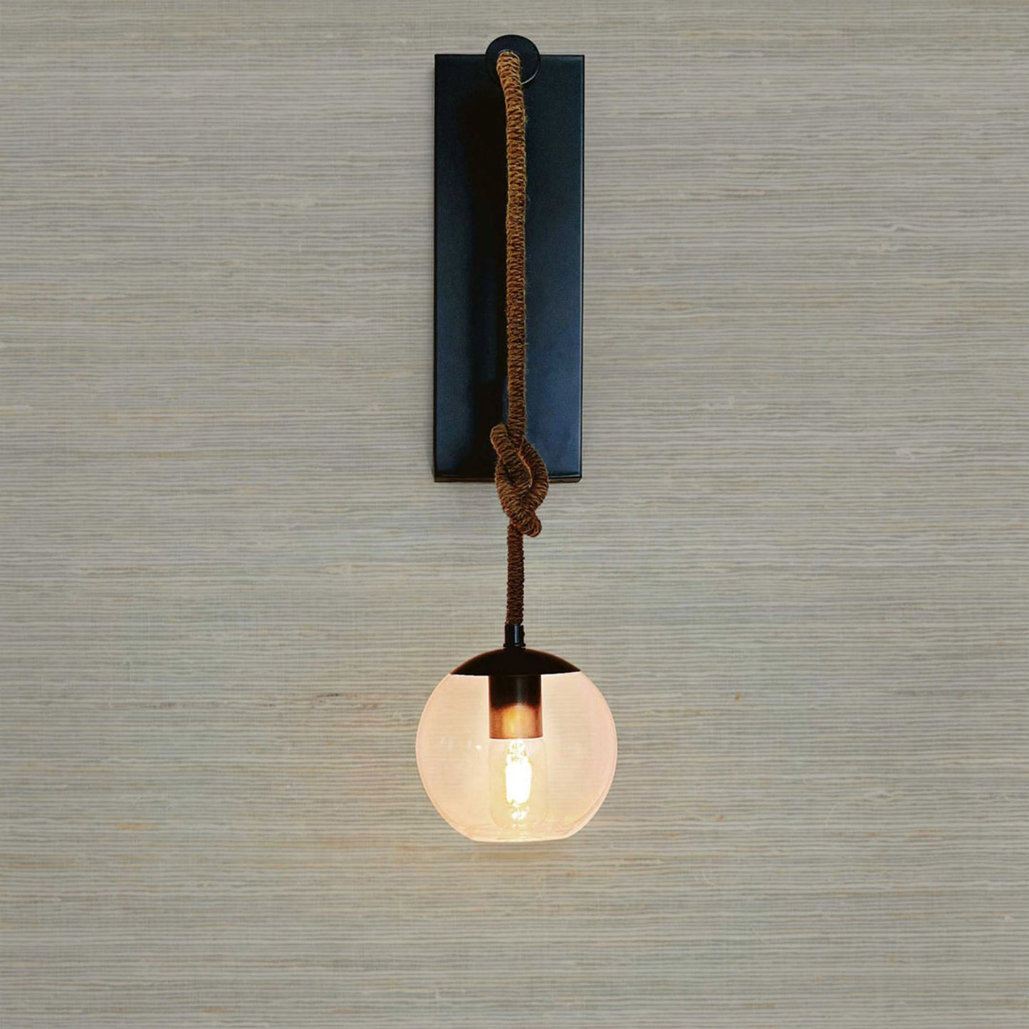 Fine Weave Hemp Grasscloth Wallpaper - Light Natural on Pale Sage