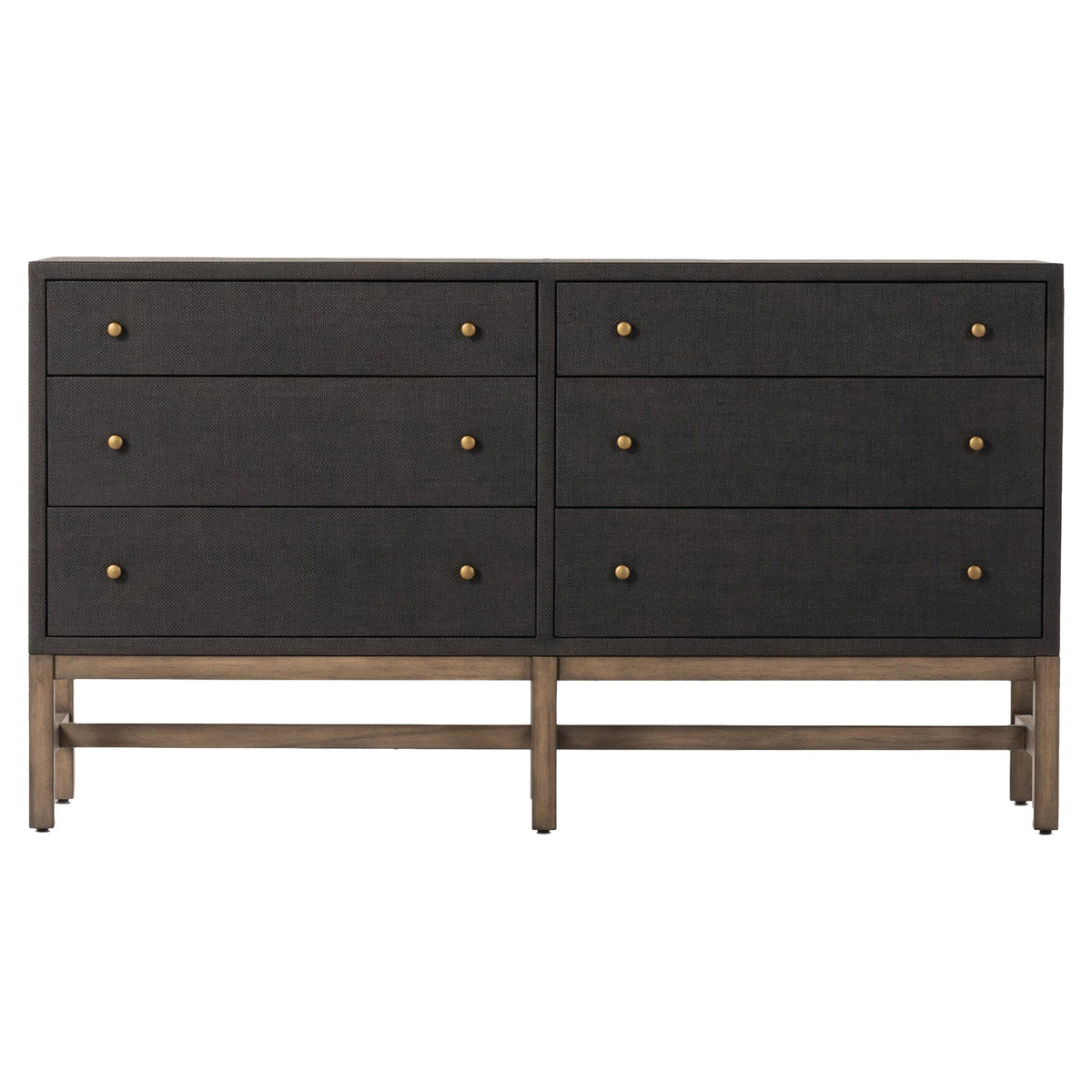 Fiona 6 Drawer Dresser - Black Raffia
