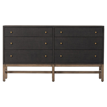 Fiona 6 Drawer Dresser - Black Raffia