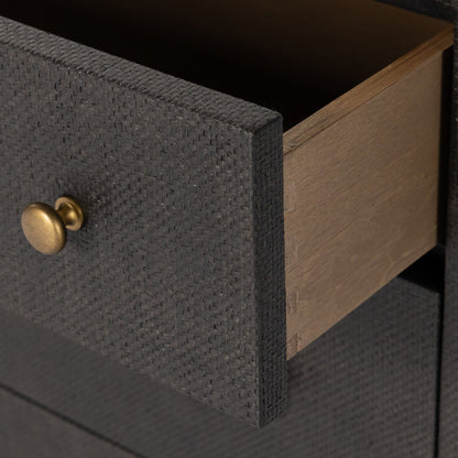 Fiona 6 Drawer Dresser - Black Raffia