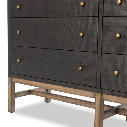 Fiona 6 Drawer Dresser - Black Raffia