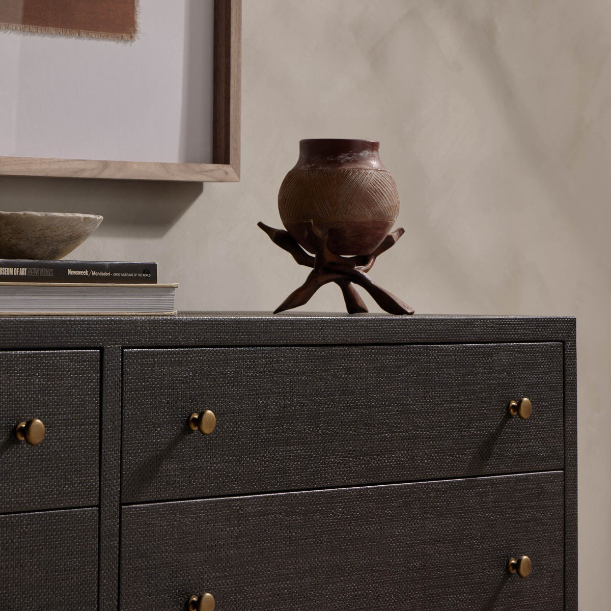 Fiona 6 Drawer Dresser - Black Raffia