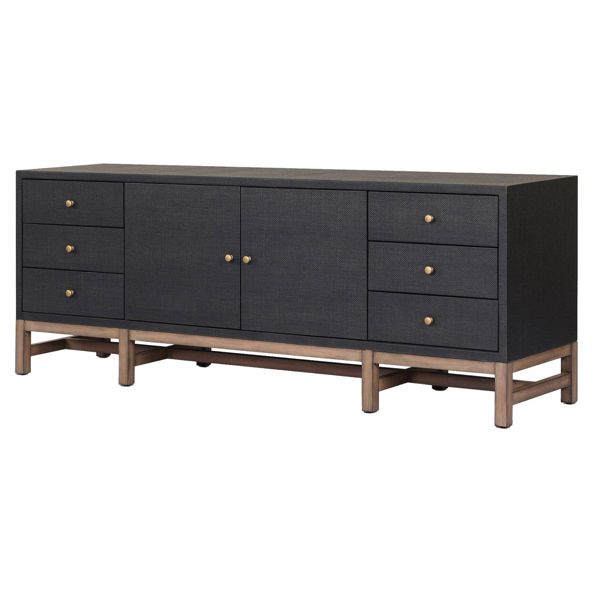 Fiona Media Console - Black Raffia