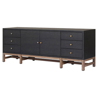 Fiona Media Console - Black Raffia