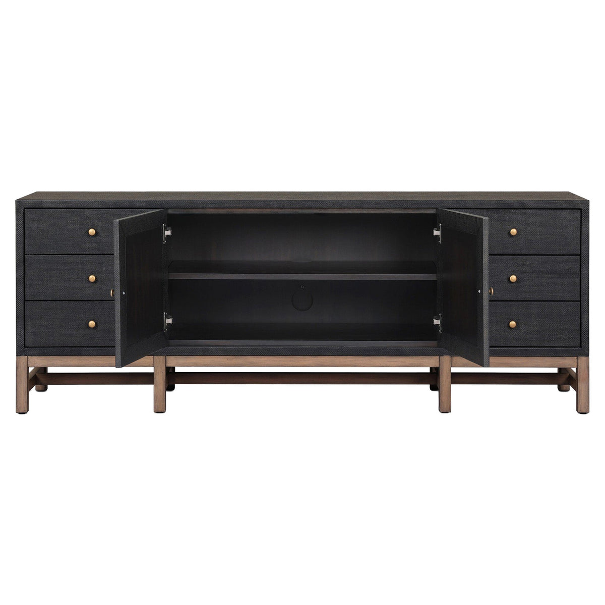 Fiona Media Console - Black Raffia