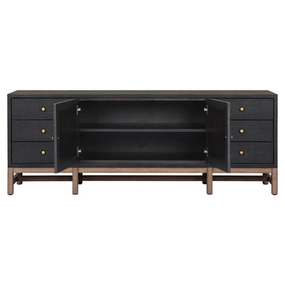 Fiona Media Console - Black Raffia