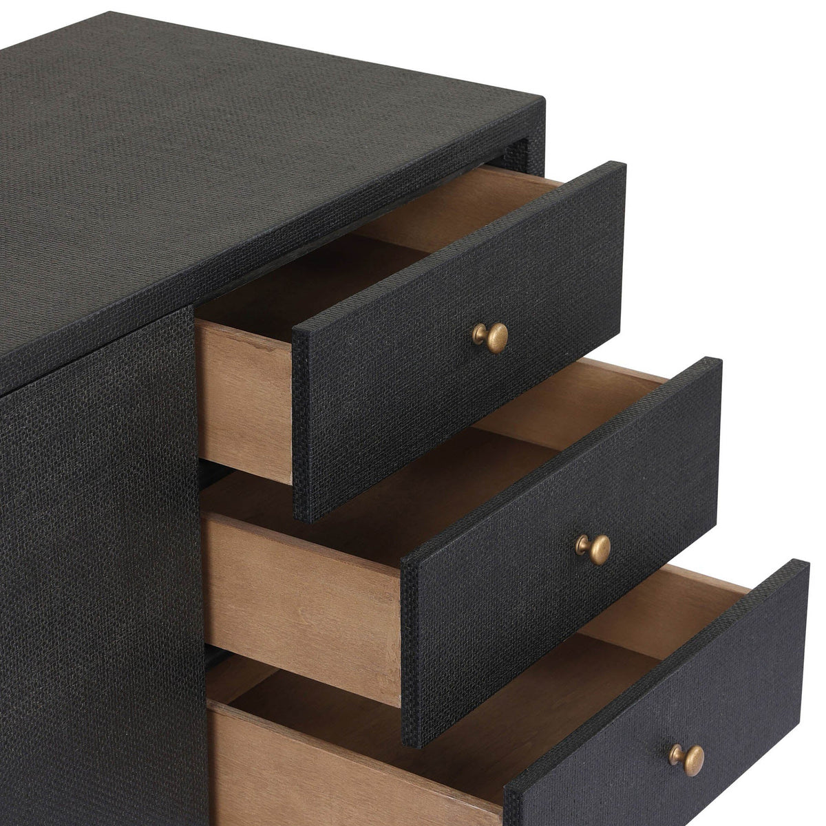 Fiona Media Console - Black Raffia