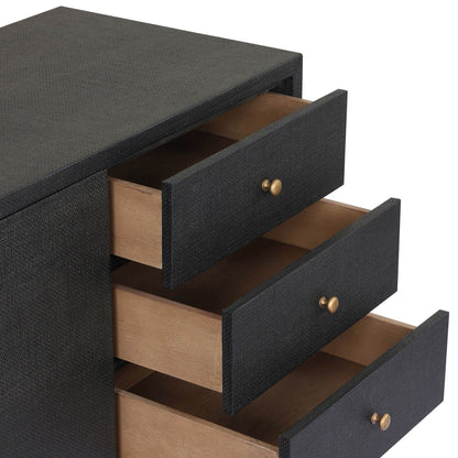 Fiona Media Console - Black Raffia