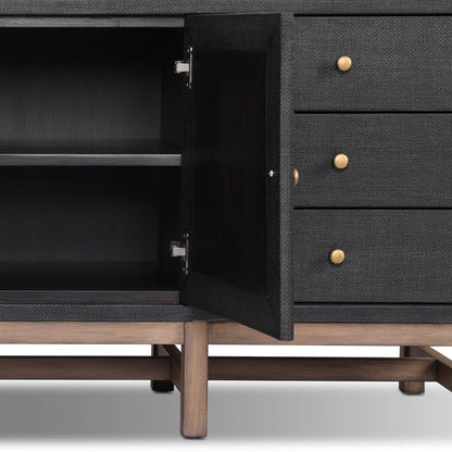 Fiona Media Console - Black Raffia