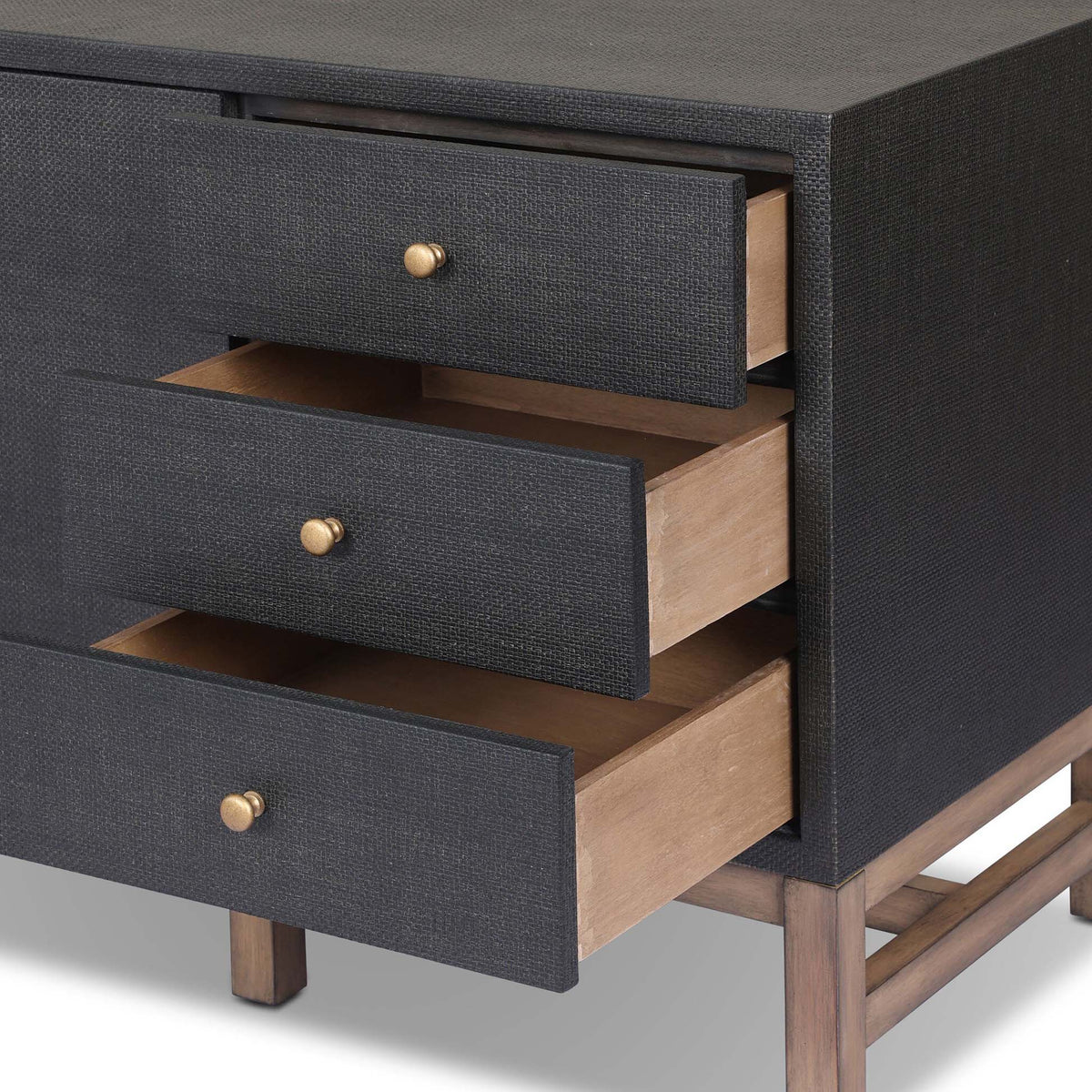 Fiona Media Console - Black Raffia