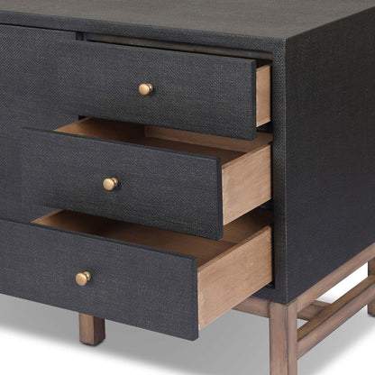 Fiona Media Console - Black Raffia